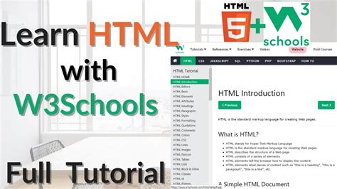 w3school|Tutorial: Learn HTML – W3Schools.com.